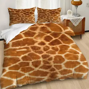 Unique Giraffe Pattern Duvet Cover Set, Cozy and Stylish Bedding Set for Safari Lovers, Soft Touch with Nature-Inspired Design, Perfect for Bedroom Decor!, Contains 1 duvet cover, 1 or 2 pillowcases (without filling)