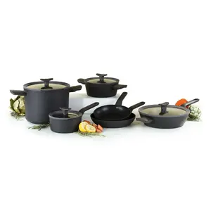 BergHOFF Leo 10Pc Nonstick Cookware Set With Glass lid