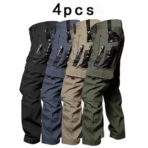 HOMUG 4 Pack Tactical Pants for Men , Ripstop Work Pants for Men, Lightweight Hiking Cargo Pants, Outdoor Apparel, Suitable for Outdoor Sports, Training, Camping And Construction Personnel, Gift for Summer