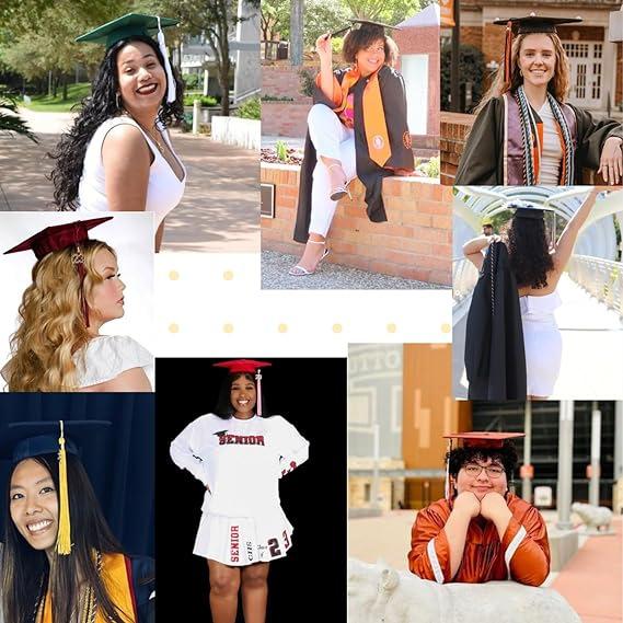 Graduation Cap Headband, Invisible Anti-Fall Grad Cap Holder Insert for Secure Fit, Clear Non-Slip Graduation Hat Accessories for All Hairstyles & Thick Curly Hair, Ideal Graduation Gift for Her/Students