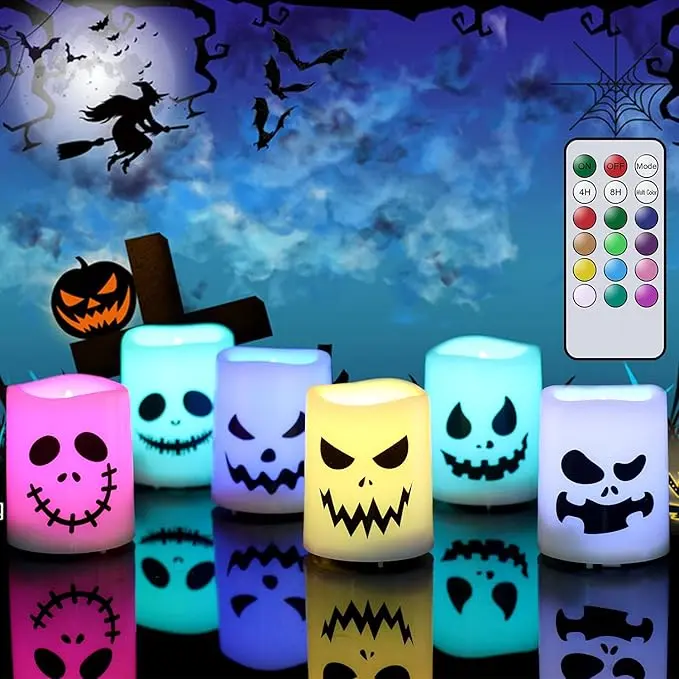 Halloween Flameless Candles with Remote - Multi Color Changing LED Candles