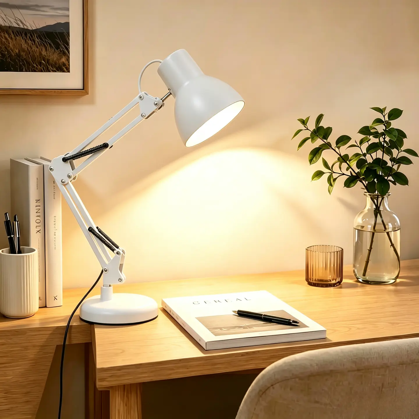 Metal Swing Arm Desk Lamp, Adjustable Multi-Joint Clip-On Architect Lamp with 2-in-1 Clip & Base Design, E26/E27 Bulb Compatible, Eye-Caring Reading Light for Home Office (Bulbs Included)