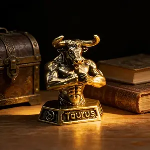 Vintage Handmade Solid Brass Statue Set, Mythical Design, Desktop Decor, Office & Living Room, Indoor/outdoor, Perfect Gift