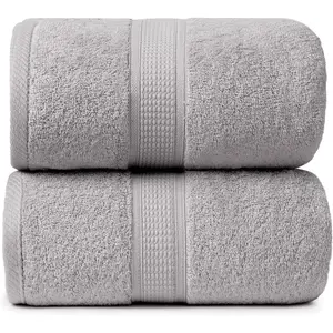 Pack of 2 Premium Jumbo Extra-Large Bath Sheets, 100% Cotton Super Soft Highly Absorbent Quick Dry Durable Bath Towels, Great Value Perfect for Home Bathroom & Beach