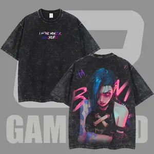 Retro Vintage Jinx x Powder Arcane: League of Legends Washed Game Soft Cotton, FPS, Game Lover Gift For Him her Hoodie Sweatshirt arcane merch