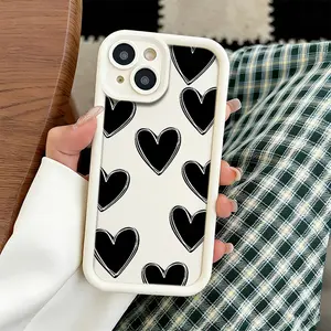 Drawn Heart Phone Case， Minimalist Love Style for iPhone 17 16 15 14 13 12 11 Plus Pro Max. Perfect Gift. A16