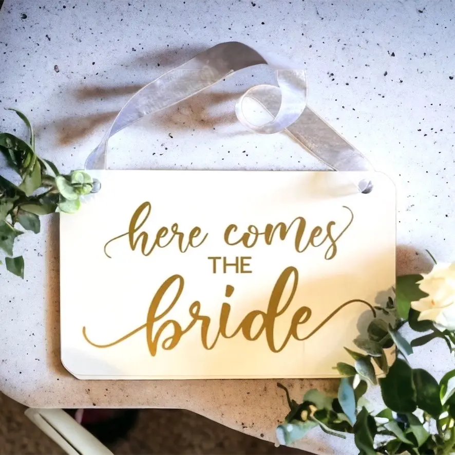 Here comes the bride sign, wedding sign, ring bearer sign, flower girl sign