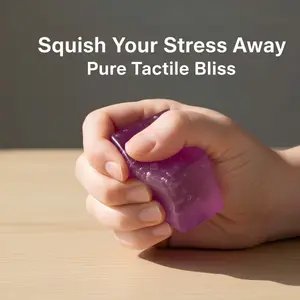 KUTU 3cm Cube Shape Stress Relief Fidget Toy, Soft TPR Slow Rebound Ice Cube Jelly Squishy, Pocket Size ASMR Sensory Calm Tool for Busy Moms & Car, Work Use, Fidgets Squishies tiktokshopspringglowup