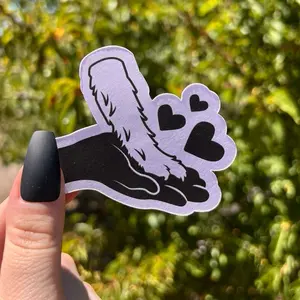 High Five Dog and Human Matte Sticker