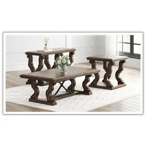 Modern Heritage Maylee Traditional Table Set With Swirl Veneers