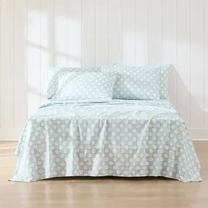 Lush Decor Daisy Checkered Sheet Set - Soft Microfiber, Standard 100 by OEKO-TEX Certified, Twin to Queen Sizes, Fun Floral Design for Boho & Retro Bedrooms