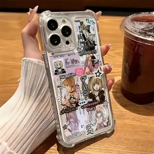 [Anime Phone Case] Shockproof Transparent Soft Anime Y2K Girl Misa Pattern Phone Case for iPhone 17 16 15 14 13 12 11 Pro Max Plus