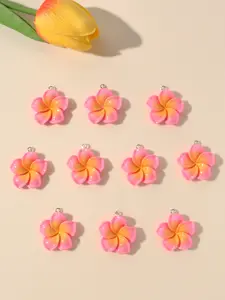 10pcs Resin Egg Flower Pendants DIY Five Petal Floral Jewelry Charms, Perfect for Necklace Earring Accessories Making, All Season Use, Charm Accessory
