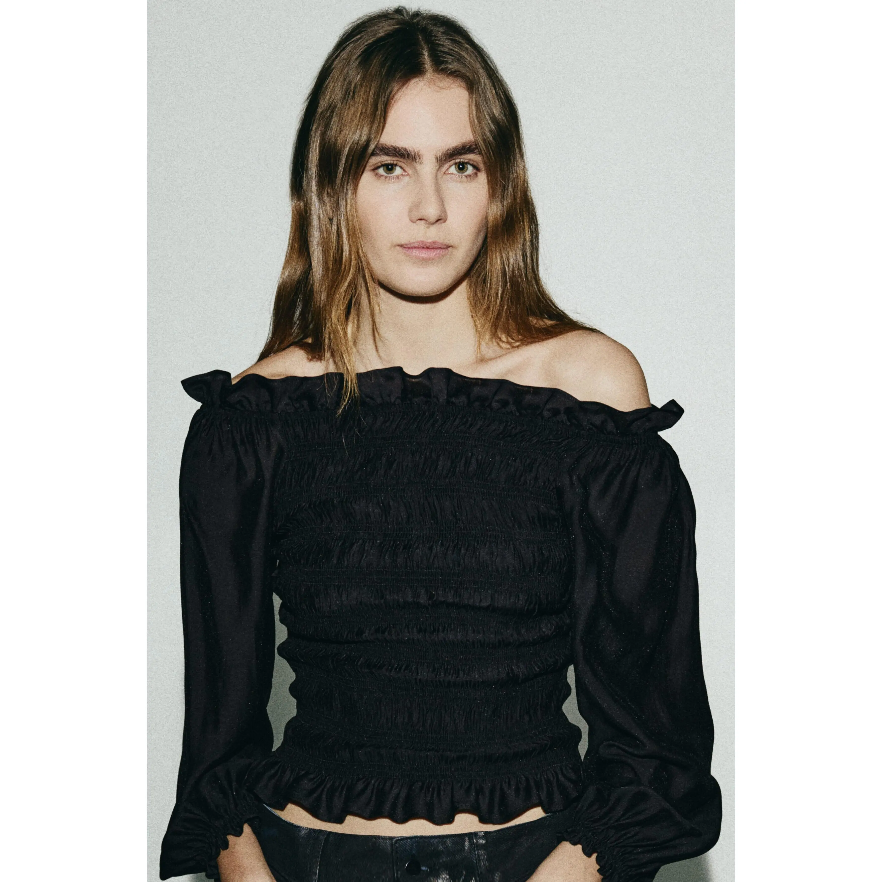 H&M Smocked off-the shoulder blouse