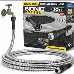 BIONIC STEEL Short 10 Ft Hose Extensions, 10 Ft x 5/8 In. Short Garden Hose Connector for Reel, Leak Proof Connection, Heavy Duty, Non Kinking, Flexib