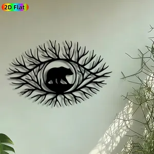 1pc Bear in Tree Silhouette Metal Wall Art, Bear in Tree Statue Mural, Artistic Metalwork, Intricate Craftsmanship, Perfect for Fathers Day, Christmas Decor, Perfect for Living Room Cabin Garden Fence Decor, Ideal Gift for Wildlife Enthusiasts.