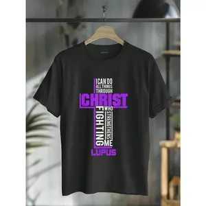 100% Cotton All Things Through Christ Lupus Warrior Awareness Shirt T-Shirt