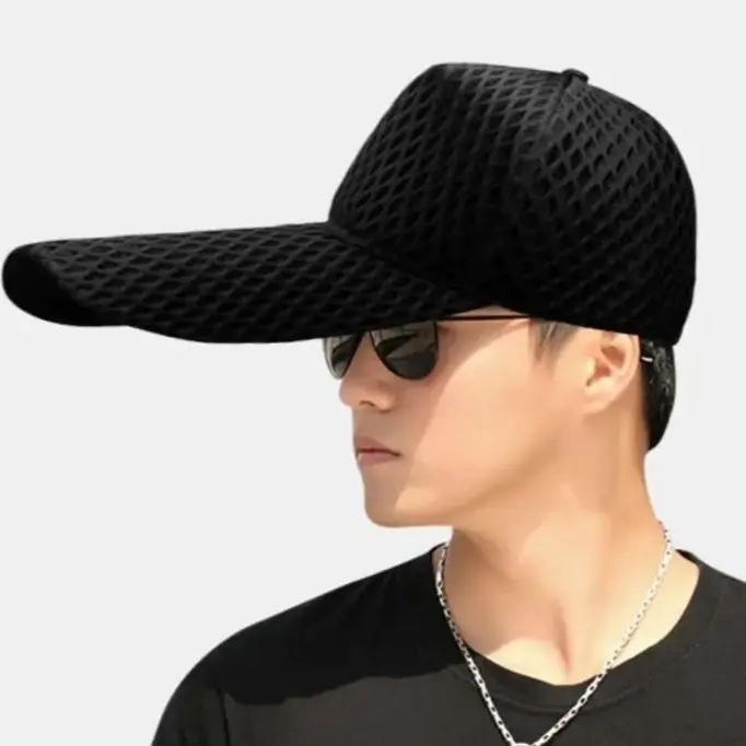 Extra Long Brim Hat Baseball Cap 5 Inch Brim Sunscreen Fishing Hat Trucker Snapback Men Women Streetwear Black White