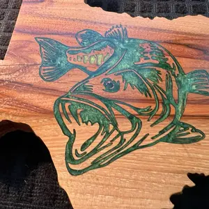 Nature themed Texas wall piece #outdoordecor #fishing #bluebonnets