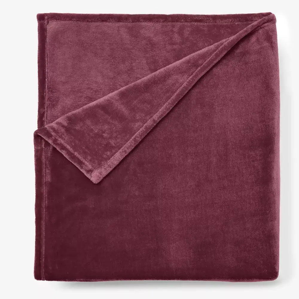 BrylaneHome BH Studio Microfleece Blanket - Twin, Eggplant, Fluffy Blankets, Lightweight, Insulating, Machine Washable, Sofa Snuggler