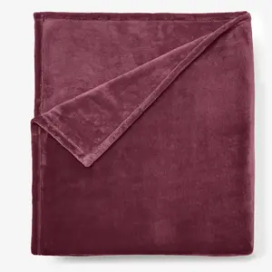 BrylaneHome BH Studio Microfleece Blanket - Twin, Eggplant