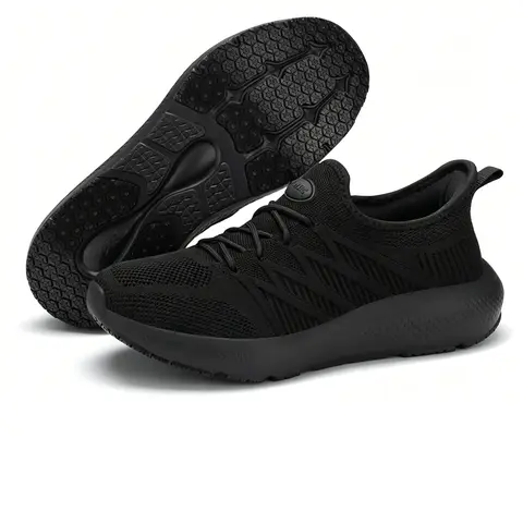 Slip Resistant Work Shoes for Women & Men, Non-Slip Slip-On Sneakers, Resistant Kitchen Chef Shoes, Breathable Food Service Shoes with Thick Cushioned Sole