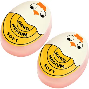Egg Timer for Hard Boiled Eggs Soft Boiled Color Changing  Tells When Eggs are Ready, Yellow 2 count