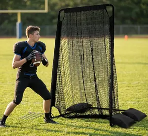 Football Throwing Field Goal Kicking Net for Quarterbacks - Portable Practice Catching Goal Punting Pitching Nets with Hooks for Throwing Accuracy Passing Training Target Net (3.4X6.7FT)