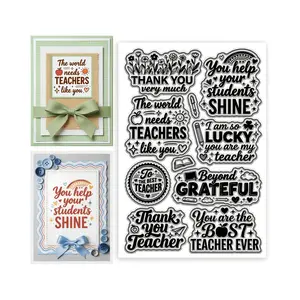Teacher Appreciation Silicone Stamp, Clear Transparent Design, Ideal for Card Making, Gift Decoration, Scrapbooking, Paper Crafts