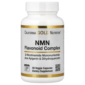 California Gold Nutrition NMN Flavonoid Complex with Apigenin and Dihydroquercetin, 60 Veggie Capsules