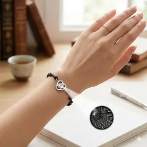 100 Languages Projection Pendant Bracelet | I LOVE YOU Heart Chain Bracelets | Fashion Bless Good Fortune Friendship Elegant Personalized Adjustable Length Stainless steel Jewelry Y4186