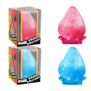 Glitter Drop Squishy Toy, Slow Rising Stress Relief Fidget Toy, Soft TPR Squeeze Sensory Toy for Kids Adults, Anxiety Relief Hand Toy for Office, Classroom, Party Favors