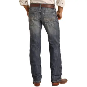 Rock & Roll: Medium Wash Rasied Denim Regular Pistol Stackable Bootcut Jeans