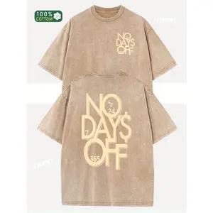 Letter Print Pure Cotton Oversize Shoulder Retro Street Basic Loose Hip Hop Unisex Top Autumn Winter Distressed Washed T-Shirt Short Sleeve Round Neck T-Shirt