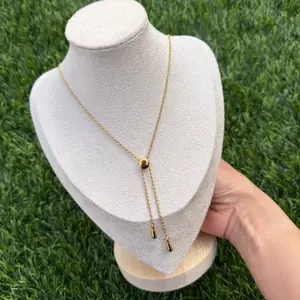 Stainless steel bubble twist tie necklace