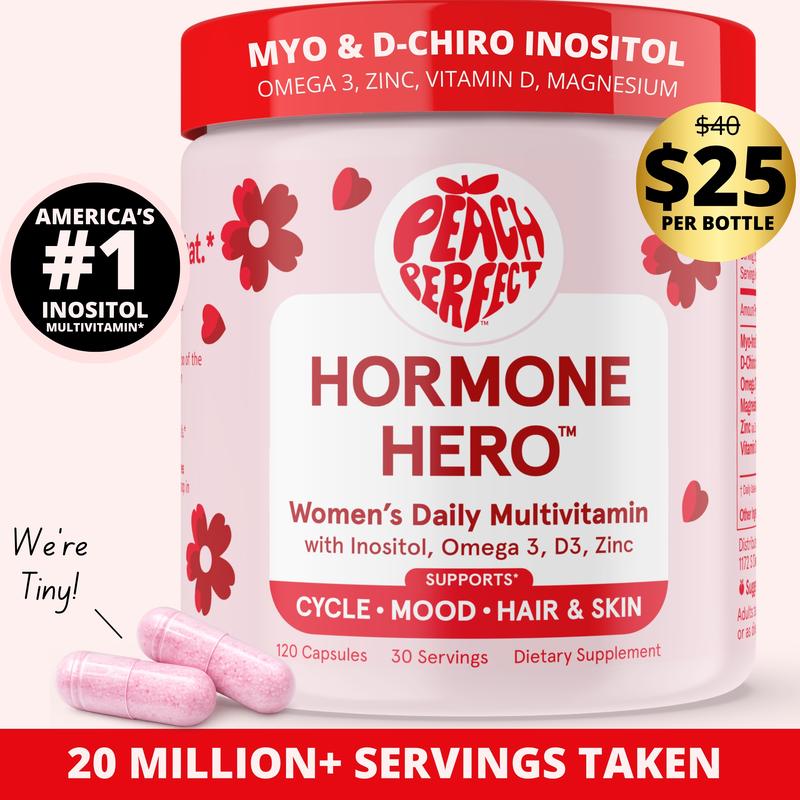 Peach Perfect Inositol Multivitamin - Peach Perfect Myo-Inositol, D-Chiro Inositol, Omega 3 Fitness Healthcare