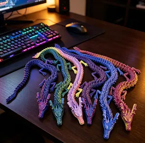10 Sets of 3D Printed ABS Plastic Dragon Sculptures with Movable Joints, Glam Halloween-Style Home Decor for Indoor Ornaments, Dashboard Displays