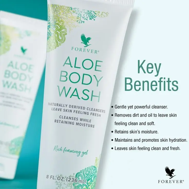 Forever Aloe Body Wash - Rich Foaming Gel, 8 FL. OZ. (236 mL) Multi Pack, Gentle Cleanser for Clean & Fresh Skin, Moisture-Retaining, Hydrating