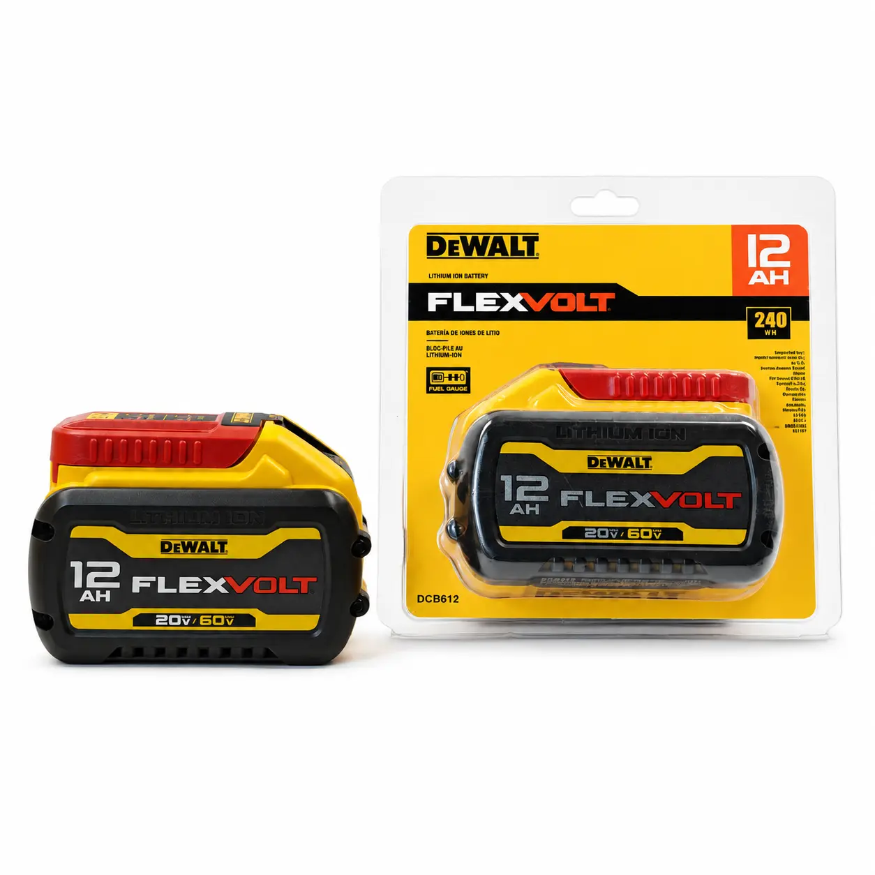 DEWALT DCB612 FLEXVOLT 20V/60V MAX* Lithium Battery - 12Ah Capacity Power Tool Battery, Cordless Tools Accessory with Fuel Gauge LED, Premium High-Capacity Long-Lasting Replacement