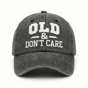 Vintage Distressed Old & Don’t Care Cap, Adjustable Retro Unisex Print Hat, Old & Don’t Care Classic Dad Hat