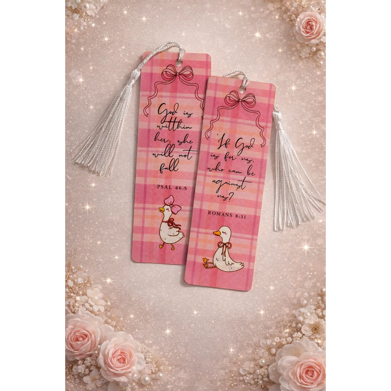 Pink Faith Book-Inspired Bookmark, Aluminum Bookmark with Tassel, Book-Inspired Bookmarks