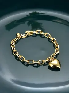 Hot-selling fashionable exaggerated heart-shaped bracelet, imitation gold bead bracelet, women's street style, Fashionable Bangles