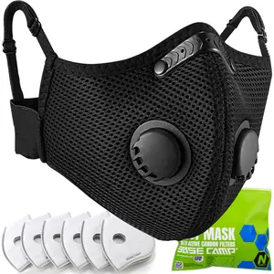BASE CAMP M Plus Dust Mask, Breathable Reusable Face Mask with 6 Activated Carbon Filters for Woodworking Construction Mowing Grinding