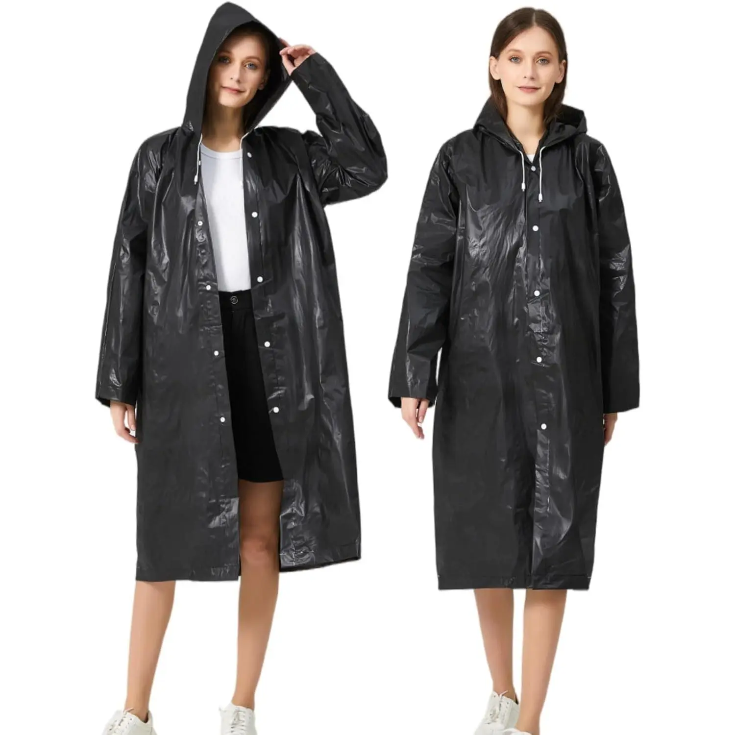 Adults' Waterproof, Durable, Wrinkle-Free Synthetic EVA Rain Ponchos (2-5 Pack) with Portable Rain Gear, Ideal for Disneyland, Outdoor Activities, Music Festival, Hand Wash Compatible