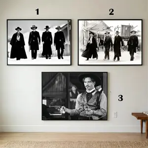 Set Of 3 Tombstone Movie Poster Doc Holliday & Earp Brothers Walking Scene Premium Wall Art Poster Unframed HD Print Home Office Decor Trendy Gift