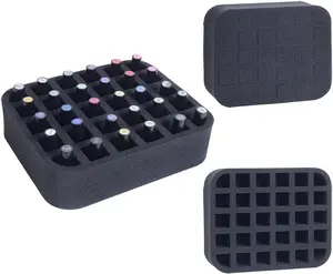 Nail Polish Organizer Holder Foam Pad with Slots for Storage 30 Bottles (15ml/0.5fl.oz) Nail Polish or Essential Oil Tray for Drawers Black