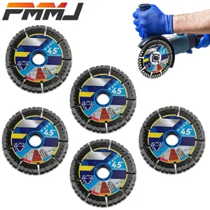 PMMJ 5pcs Heavy-Duty Multi- Diamond Composite Saw Blades - 4.5-Inch - Cutting Discs Suitable for Tiles, Marble, Concrete, Steel & PVC Pipes - Industrial & DIY Use with Durable Diamond Teeth