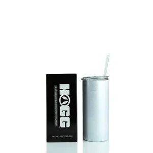 15oz SUBLIMATABLE METALLIC GLITTER SKINNY TUMBLER - WHITE