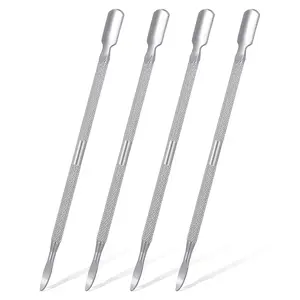 Household daily necessities 4 Pcs Nail Pusher and Remover Tool, Dual Head Mental Cuticle Pusher Set, Stainless Steel Manicure Pedicure Nail Care Tools, Nails Cleaner Tool Cuticle Pushers for Fingernails Toenails