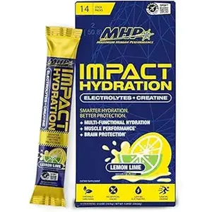 MHP Impact Hydration – Athlete Hydration Sports Drink Stick Pack with Creatine & Electrolytes, Lemon Lime, 14 ct
